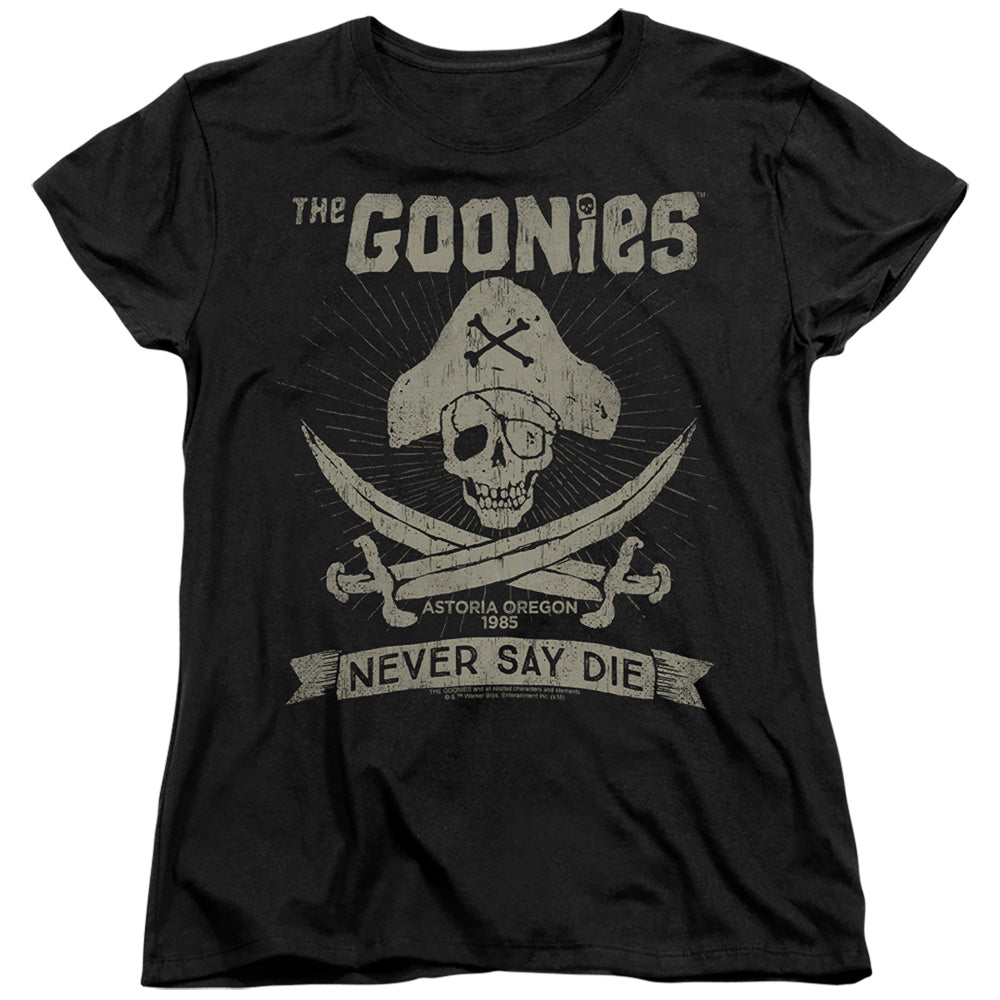 The Goonies Never Say Die Womens T Shirt Black Officially Licensed