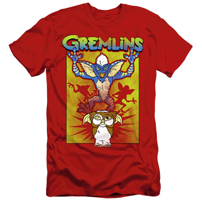 Gremlins Be Afraid Slim Fit Mens T Shirt Red