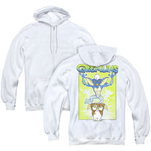 Load image into Gallery viewer, Gremlins Be Afraid Back Print Zipper Mens Hoodie White
