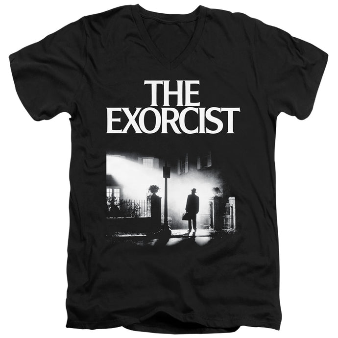 The Exorcist Poster Mens Slim Fit V-Neck T Shirt Black
