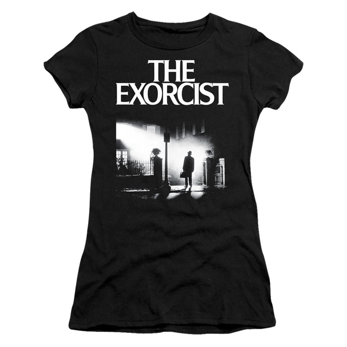 The Exorcist Poster Junior Sheer Cap Sleeve Womens T Shirt Black