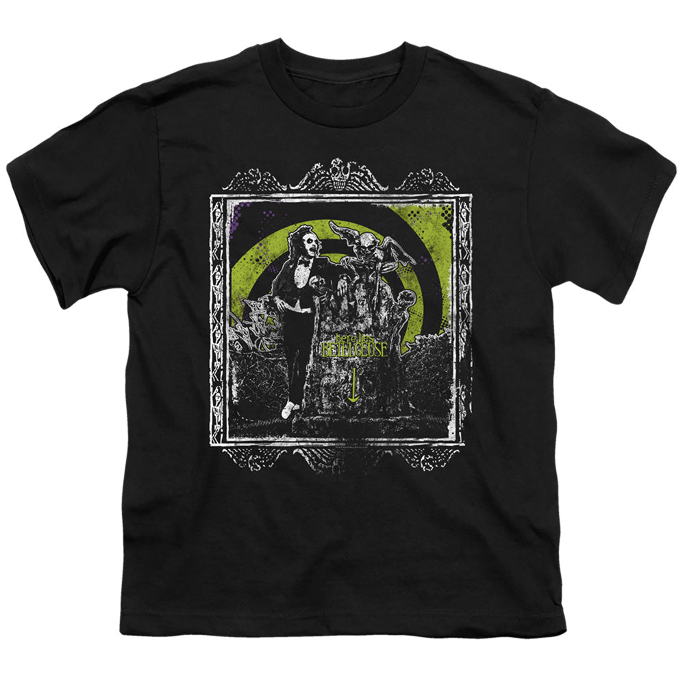 Beetlejuice Here Lies Kids Youth T Shirt Black