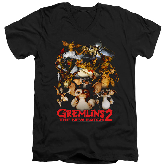 Gremlins 2 Goon Crew Mens Slim Fit V-Neck T Shirt Black