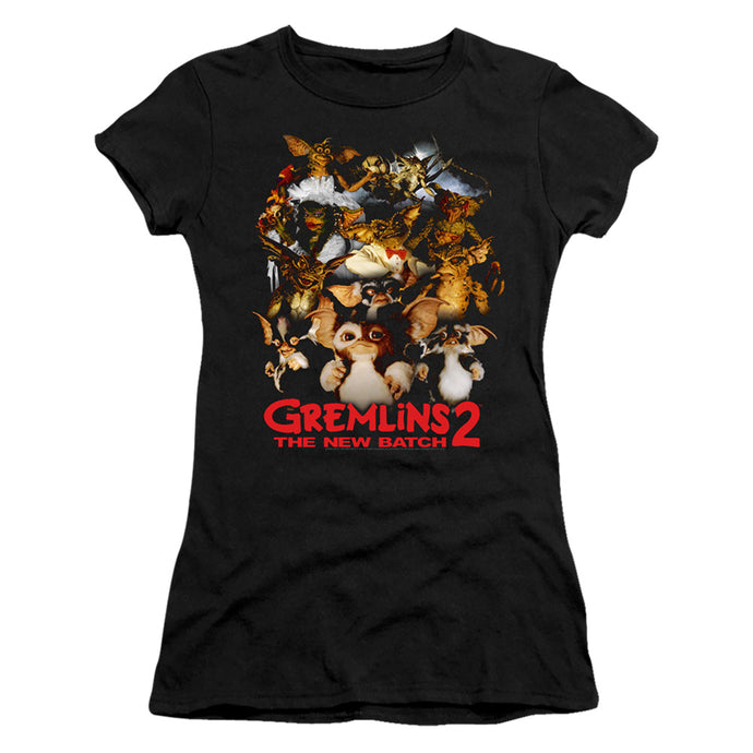 Gremlins 2 Goon Crew Junior Sheer Cap Sleeve Womens T Shirt Black
