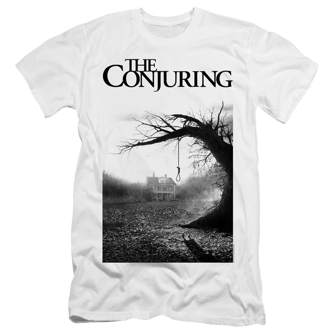 The Conjuring Poster Premium Bella Canvas Slim Fit Mens T Shirt White