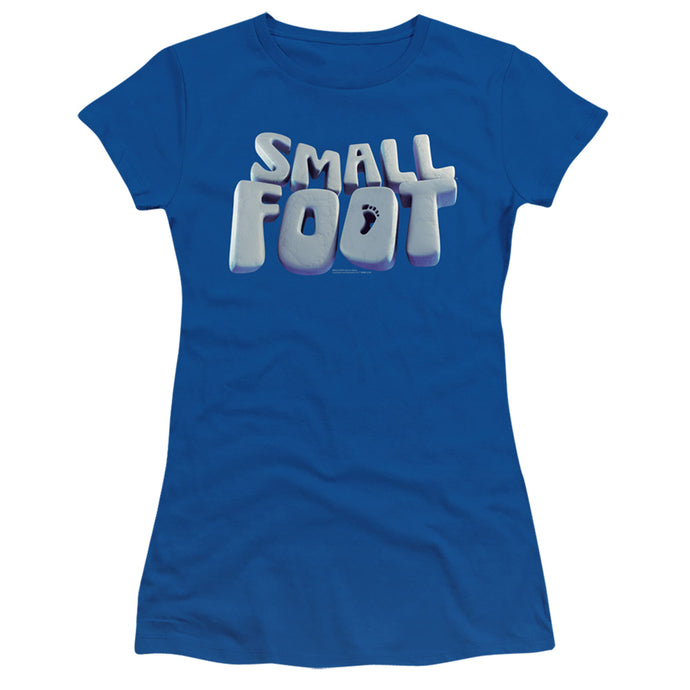 Smallfoot Smallfoot Logo Junior Sheer Cap Sleeve Womens T Shirt Royal Blue