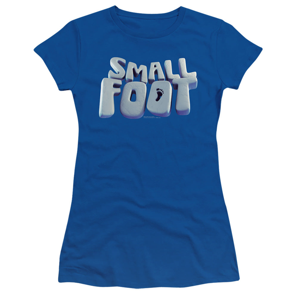 Smallfoot Smallfoot Logo Junior Sheer Cap Sleeve Womens T Shirt Royal Blue
