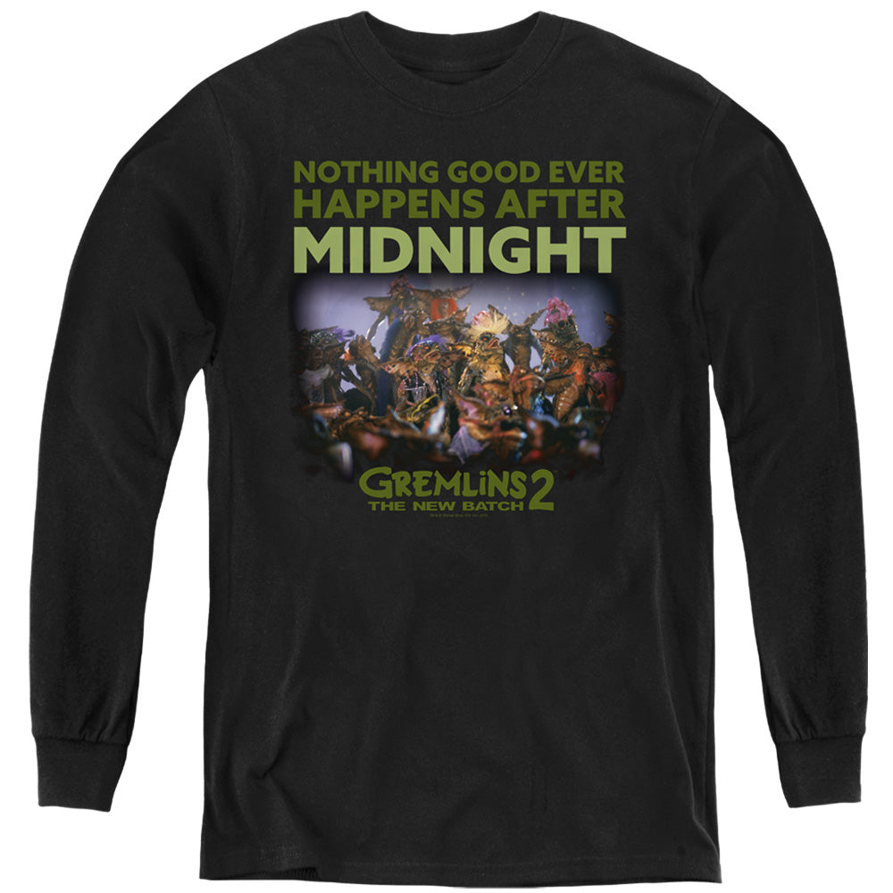 Gremlins 2 After Midnight Long Sleeve Kids Youth T Shirt Black