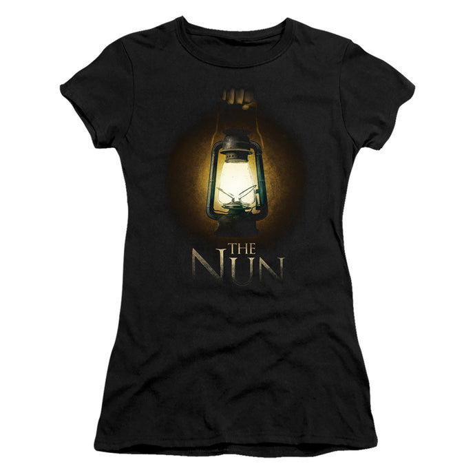 The Nun Lantern Junior Sheer Cap Sleeve Womens T Shirt Black
