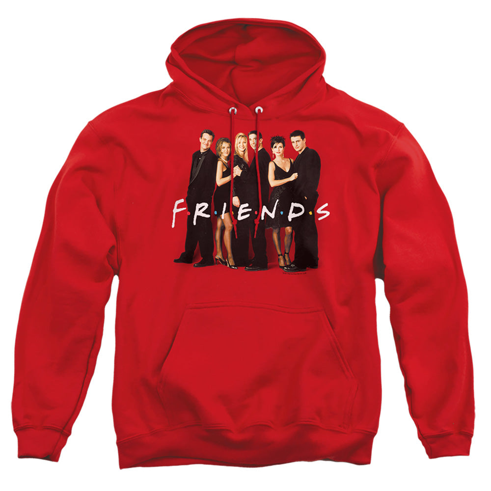 Friends Cast In Black Mens Hoodie Red