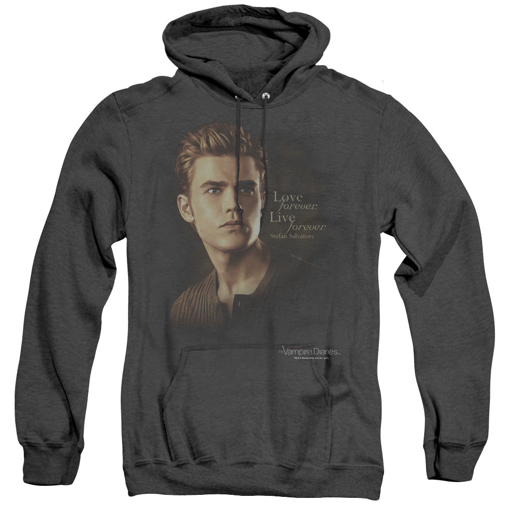 Vampire Diaries Forever Mens Heather Hoodie Black Officially Licensed
