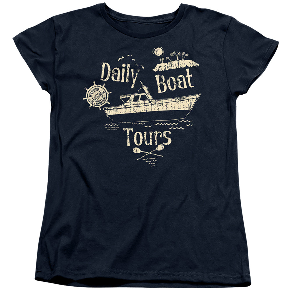 Gilligans Island Ss Minnow Womens T Shirt Navy Officially Licensed