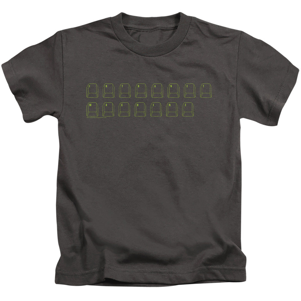 Big Bang Theory Intranet Machine Juvenile Kids Youth T Shirt Charcoal