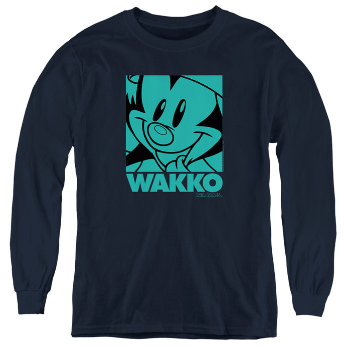 Animaniacs Pop Wakko Long Sleeve Kids Youth T Shirt Navy Blue