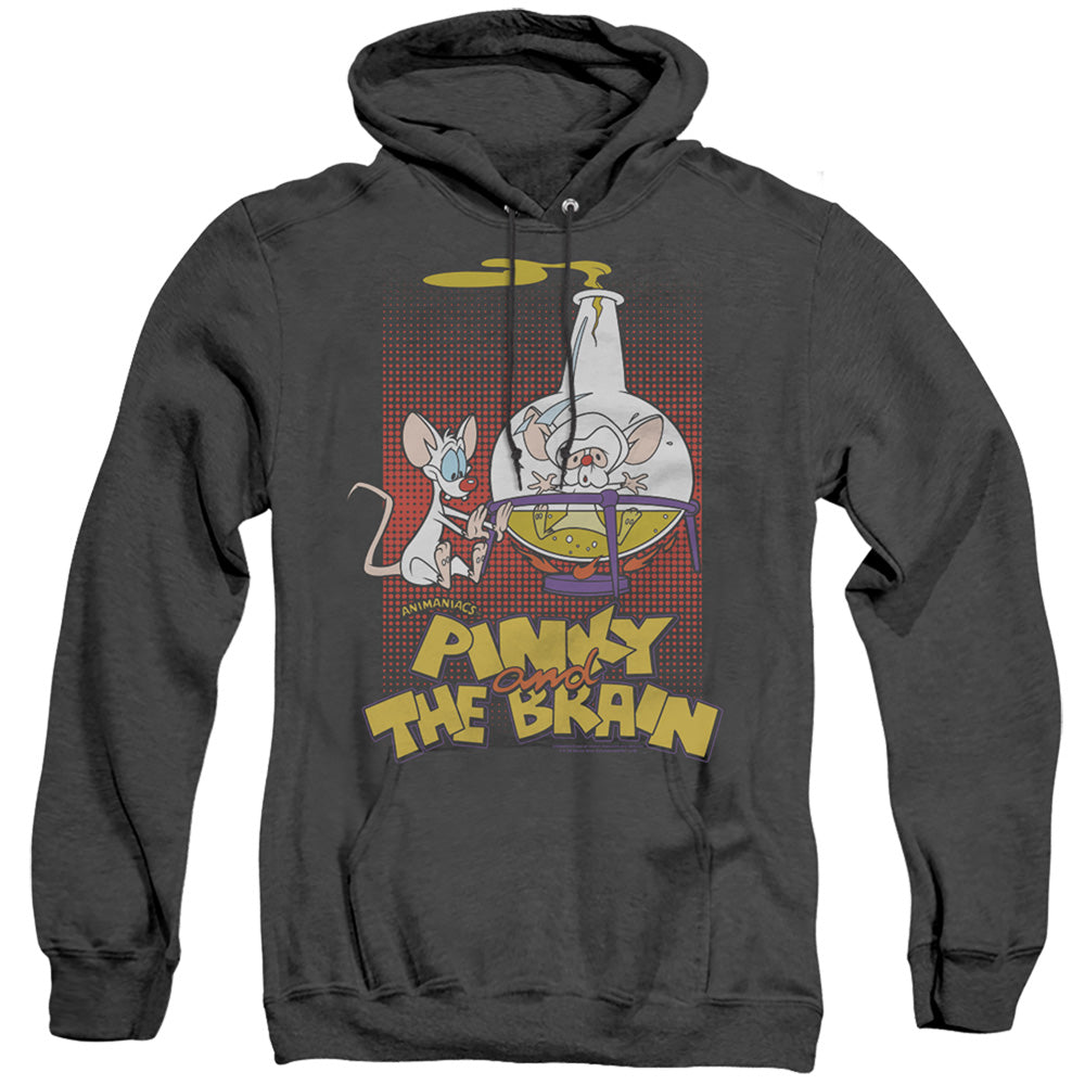 Pinky And The Brain Lab Flask Heather Mens Hoodie Black Officially Licensed