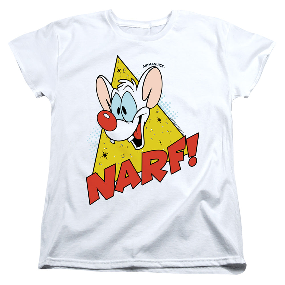 Pinky And The Brain Narf Womens T Shirt White Officially Licensed