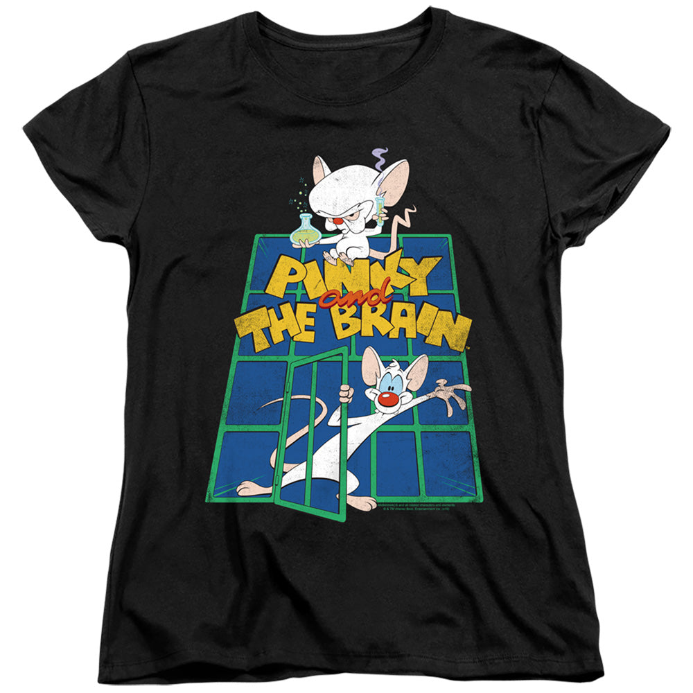 Pinky And The Brain Ol Standard Womens T Shirt Black Officially Licensed