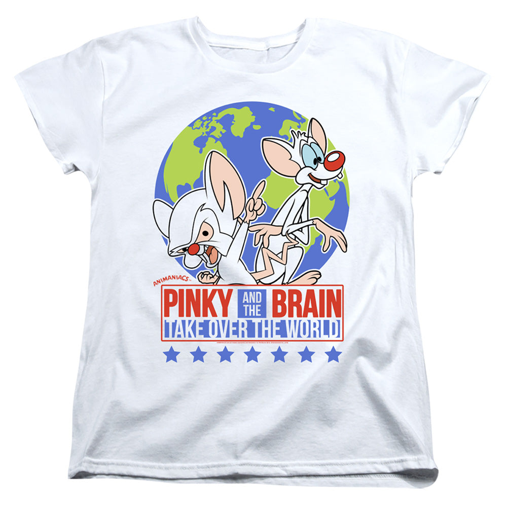Pinky And The Brain Campaign Womens T Shirt White Officially Licensed