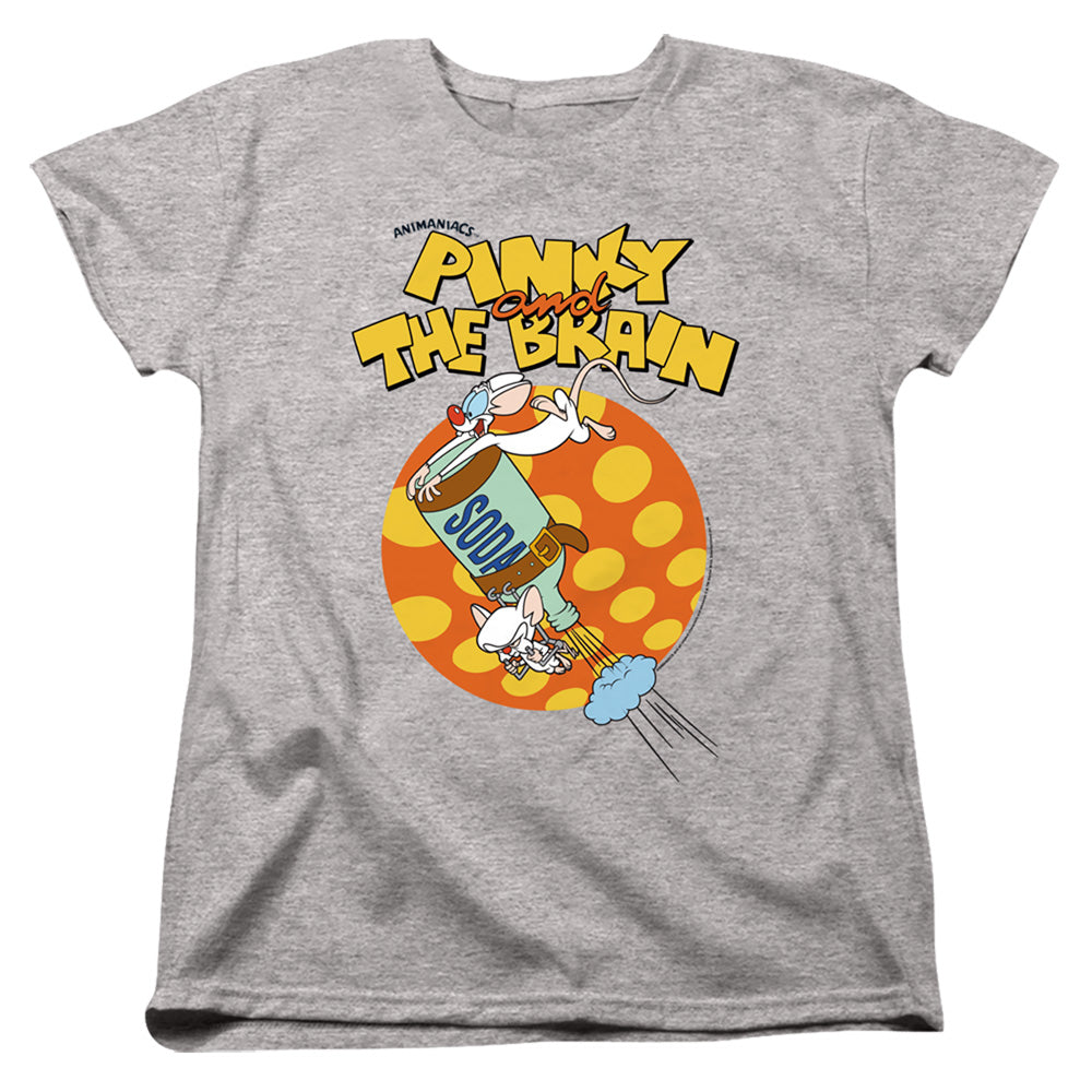 Pinky And The Brain Soda Womens T Shirt Athletic Heather Officially Licensed