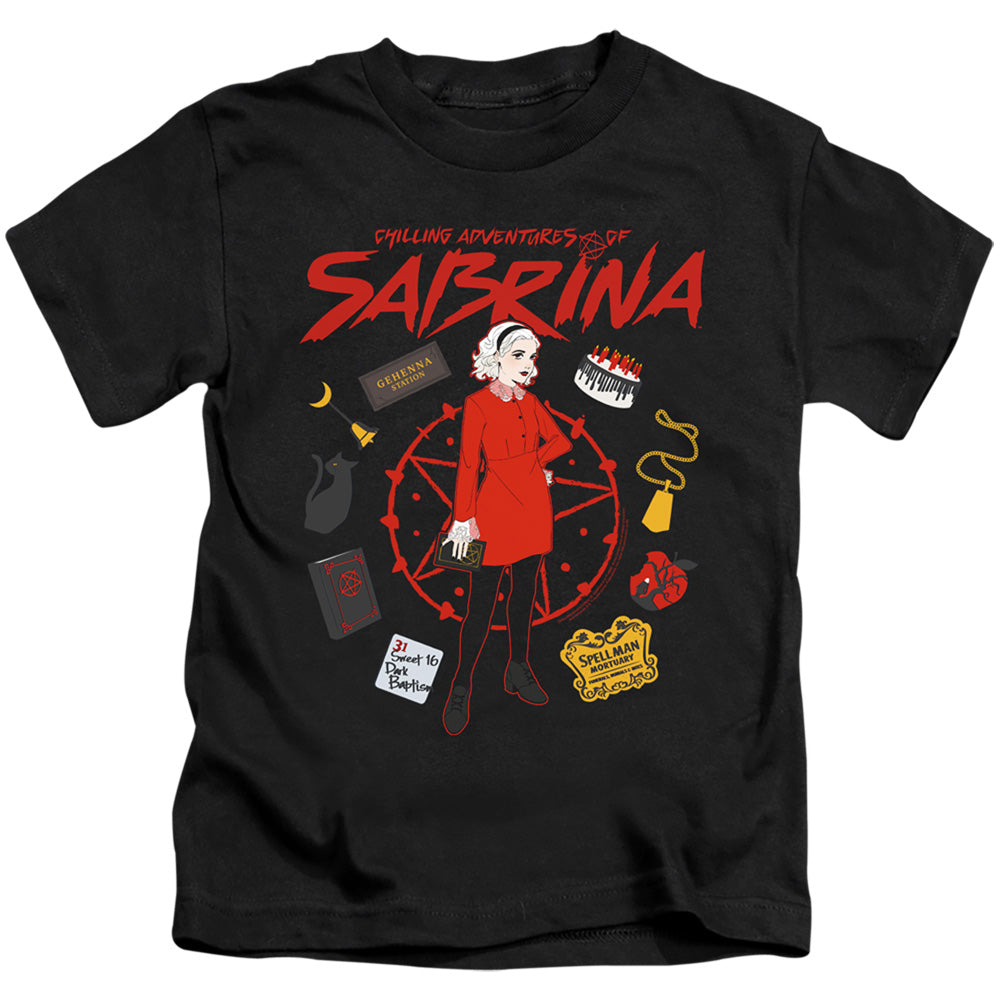 Chilling Adventures Of Sabrina Circle Juvenile Kids Youth T Shirt Black