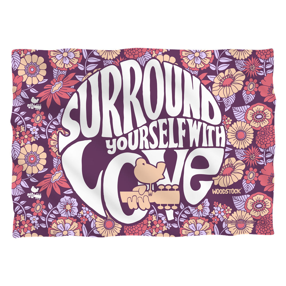 Woodstock Flower Surround Pillow Case Officially Licensed