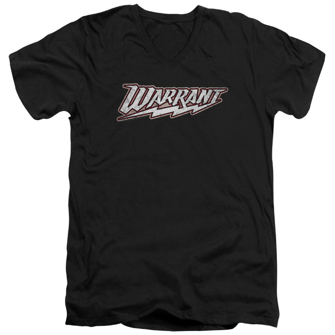 Warrant Logo Mens Slim Fit V-Neck T Shirt Black