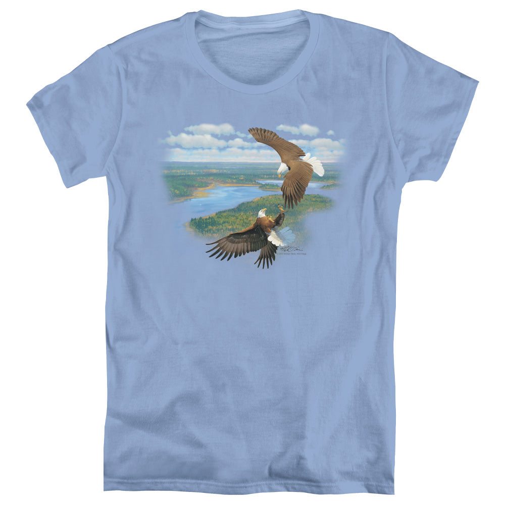 Wildlife Sky Dancers Womens T Shirt Carolina Blue