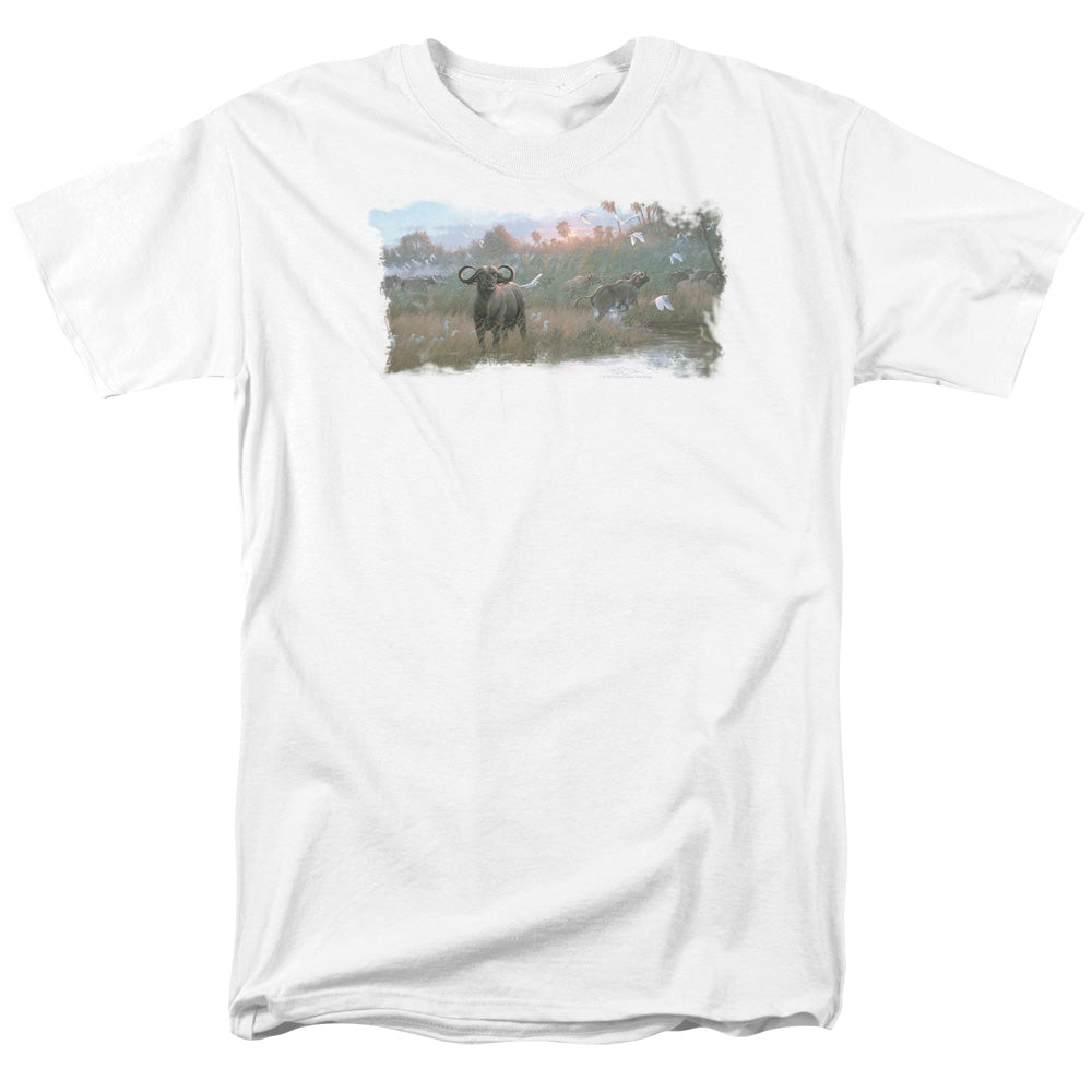 Wildlife Cape Buffalo Mens T Shirt White Officially Licensed