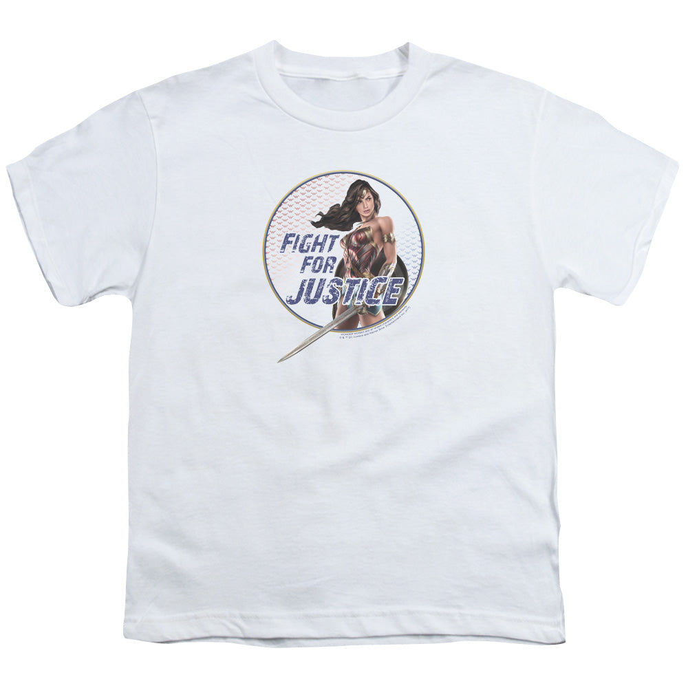 Wonder Woman Movie Fight For Justice Kids Youth T Shirt White