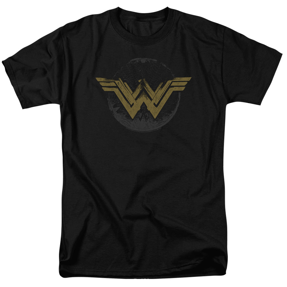 Wonder Woman Movie Distressed Logo Mens T Shirt Black Officially Licensed