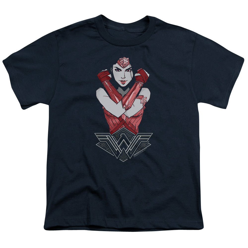 Wonder Woman Movie Amazon Kids Youth T Shirt Navy Blue