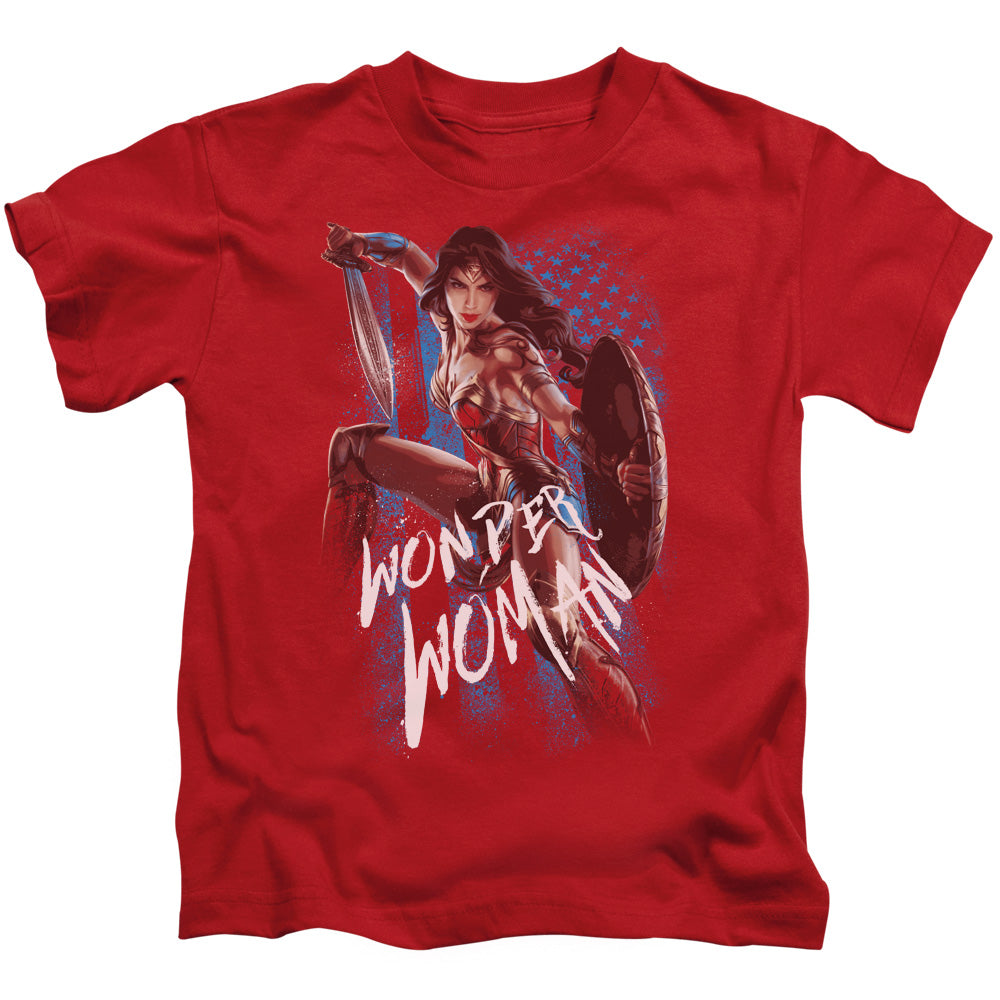 Wonder Woman Movie American Hero Juvenile Kids Youth T Shirt Red