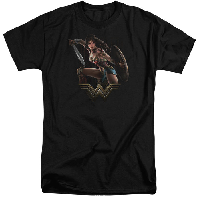 Wonder Woman Movie Fight Mens Tall T Shirt Black