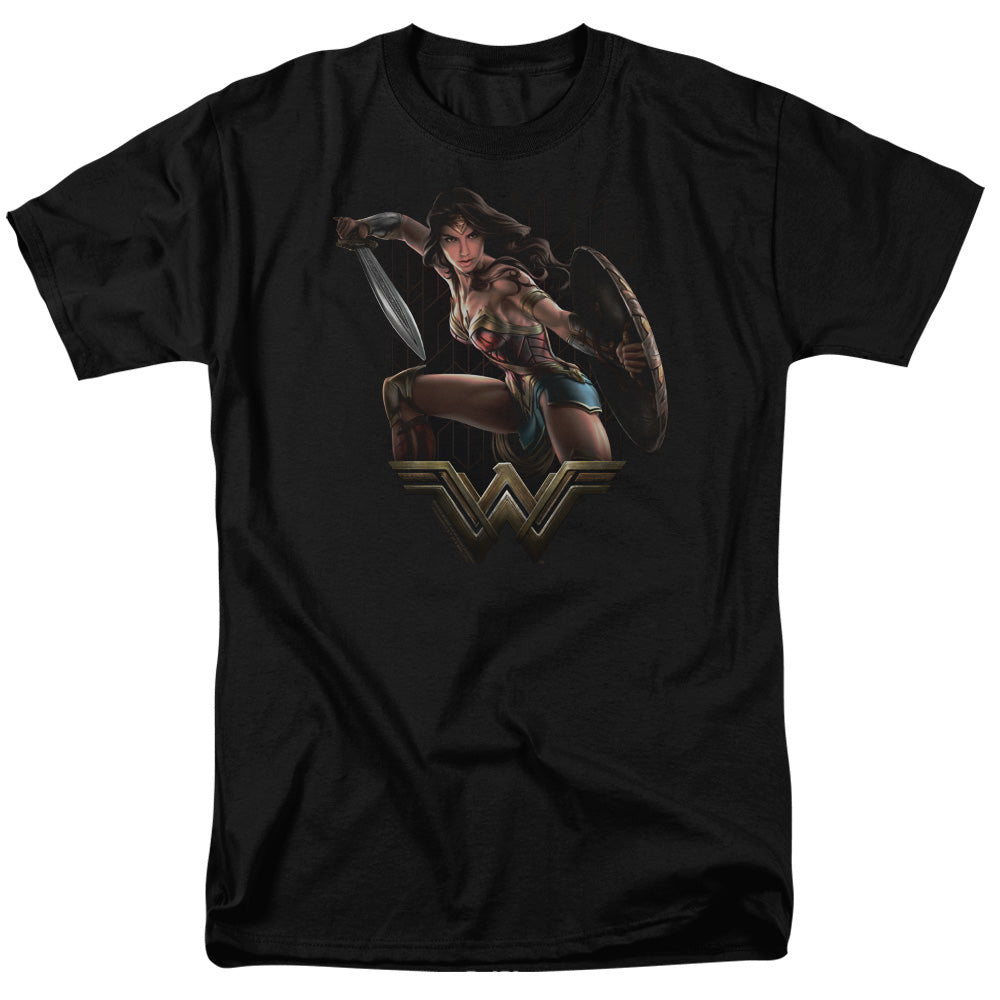 Wonder Woman Movie Fight Mens T Shirt Black Officially Licensed
