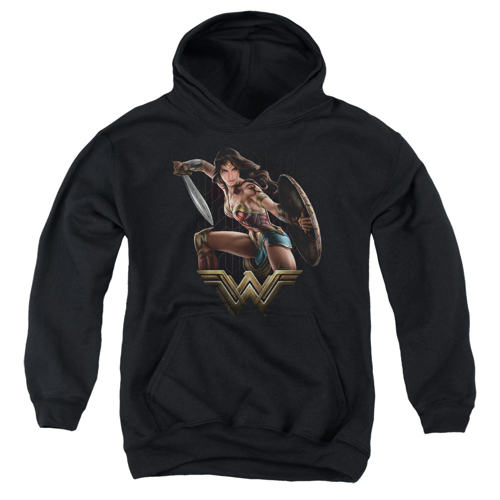 Wonder Woman Movie Fight Kids Youth Hoodie Black