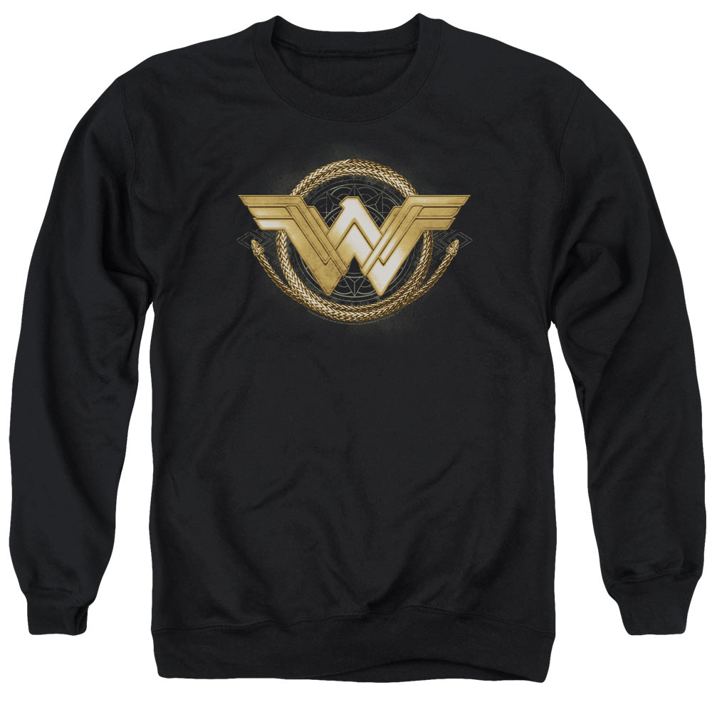 Wonder Woman Movie Lasso Logo Mens Crewneck Sweatshirt Black