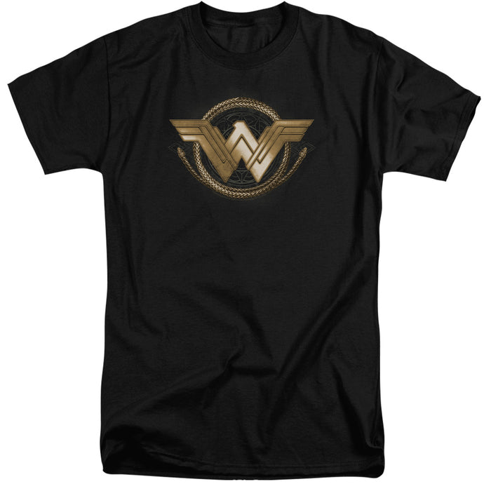 Wonder Woman Movie Lasso Logo Mens Tall T Shirt Black