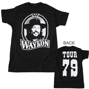 Waylon Jennings Tour 79 Black Mens T Shirt