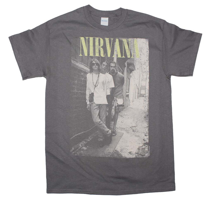 Nirvana Brick Wall Alley Photo Mens T Shirt