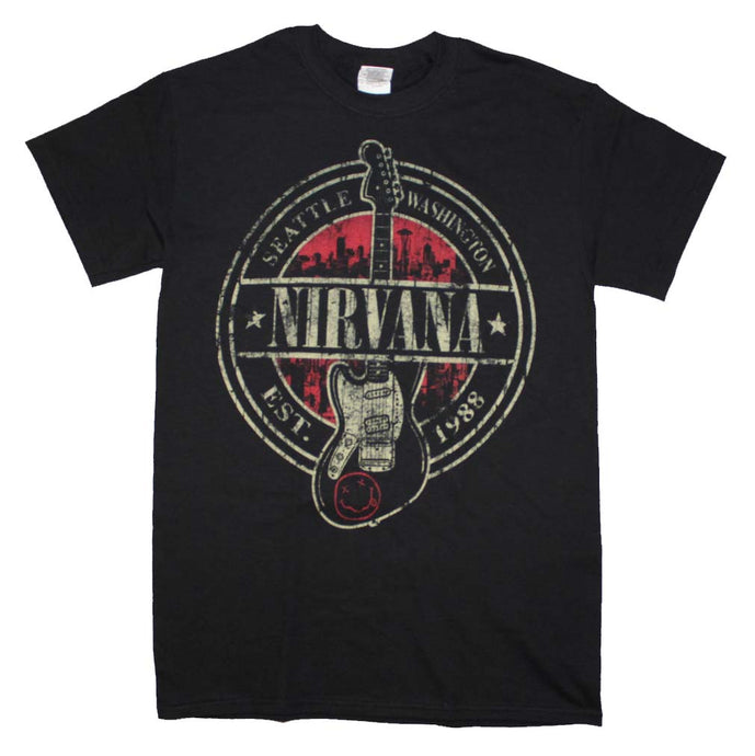 Nirvana Established 1988 Guitar Stamp Mens T Shirt