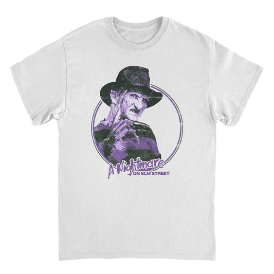 Nightmare on Elm Street One Two Freddy's Comin For You 2 Mens T Shirt White Officially Licensed