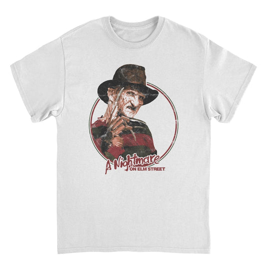 Nightmare on Elm Street One Two Freddy's Comin For You Mens T Shirt White Officially Licensed