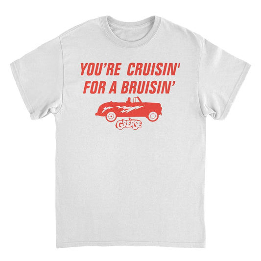 Grease Cruisin For A Bruisin Mens T Shirt White Officially Licensed