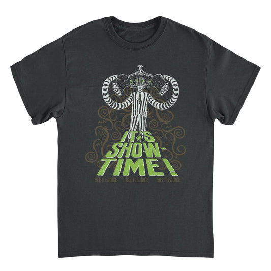 Beetlejuice It's Show-Time Mens T Shirt Black Officially Licensed