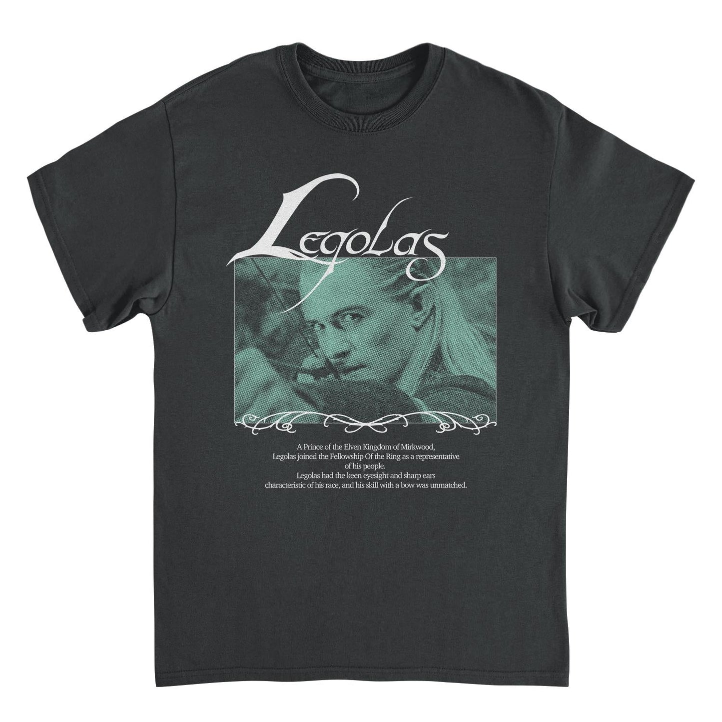 Lord of The Rings Legolas Prince of Mirkwood T Shirt Black Officially Licensed