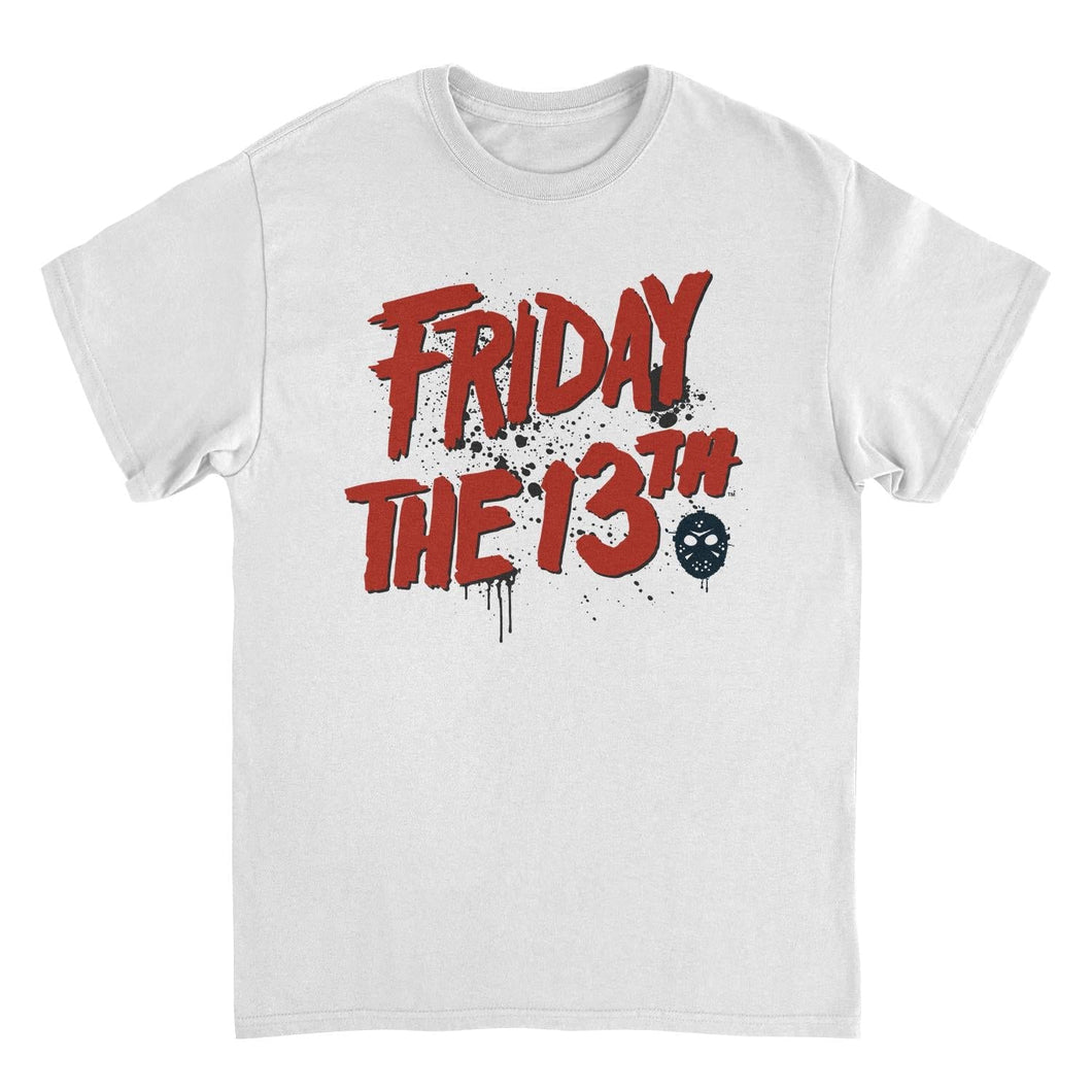 Friday the 13th Splash Logo Mens T Shirt White