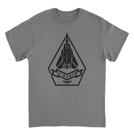 Top Gun Wingman Mens T Shirt Charcoal Officially Licensed