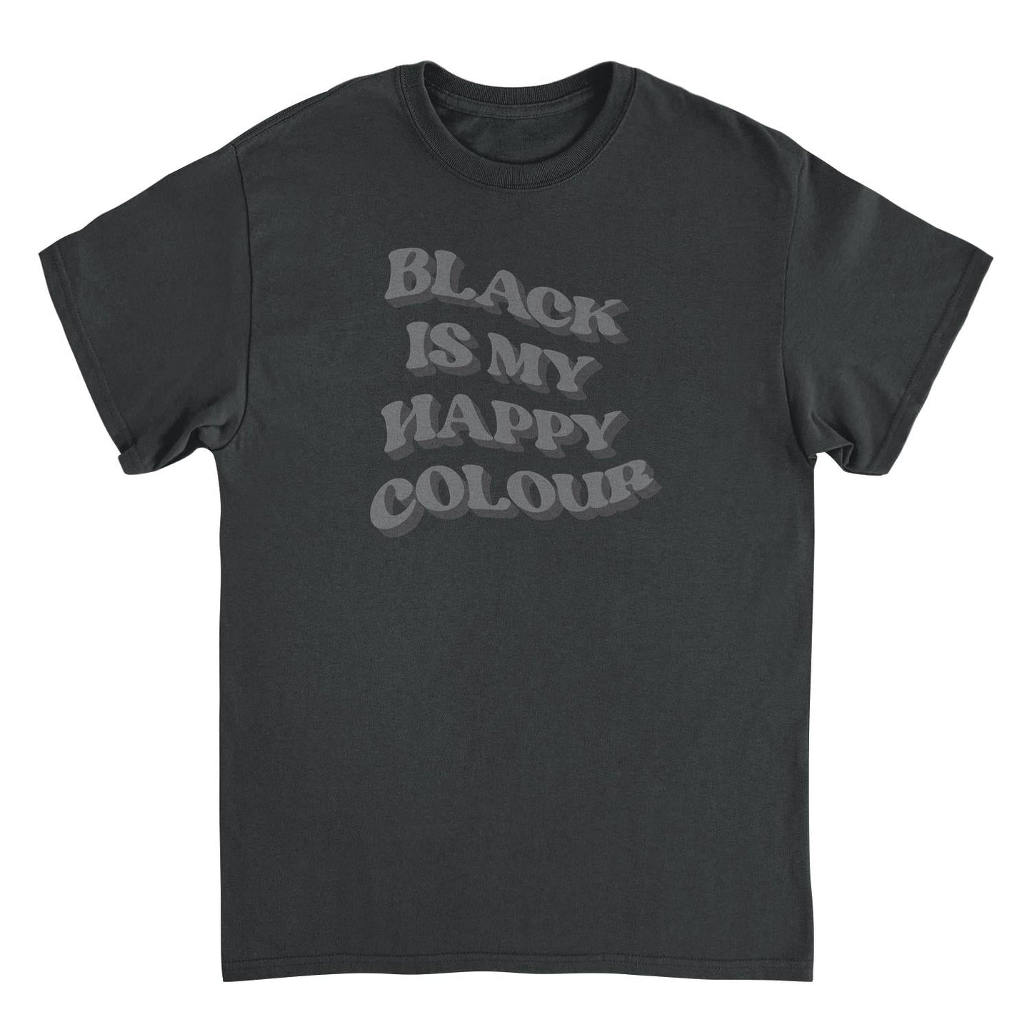 Black is my Happy Color Funny Mens T Shirt Black Officially Licensed