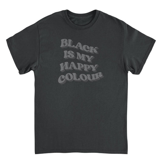 Black is my Happy Color Funny Mens T Shirt Black Officially Licensed