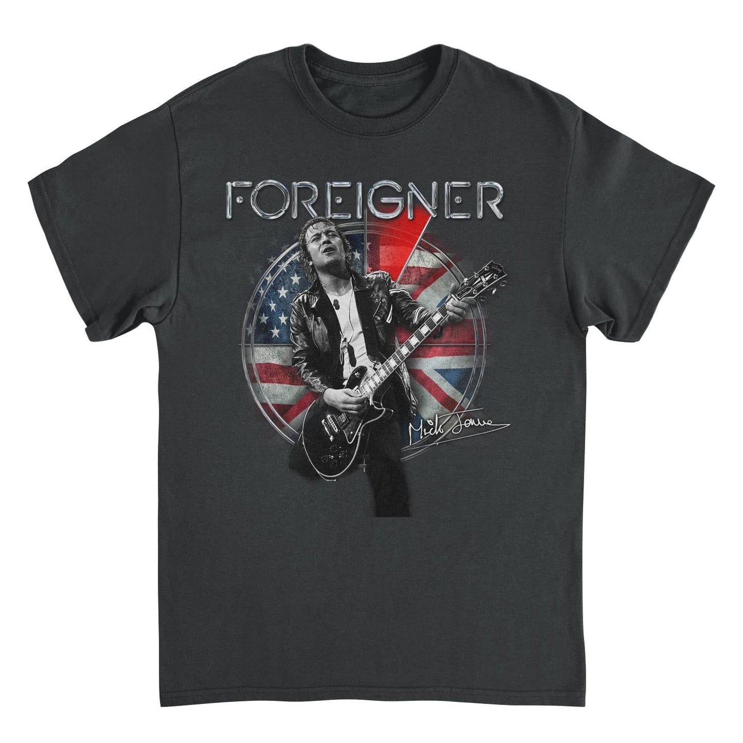 Foreigner Mick Jones Guitar Mens T Shirt Black Officially Licensed